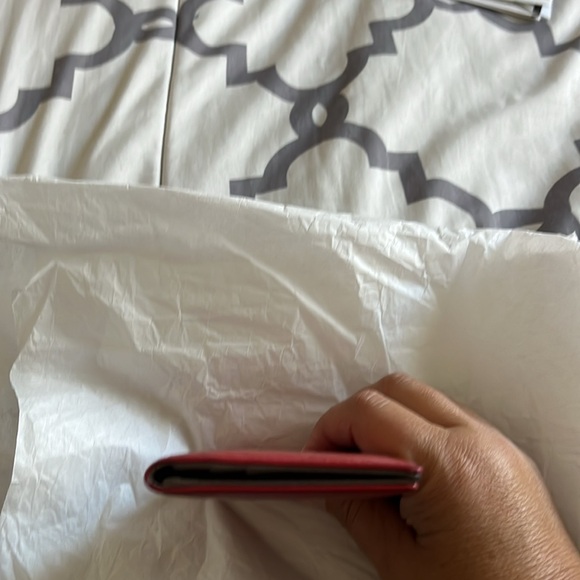 Dior Red Leather Card Wallet PreLoved - Picture 5 of 14